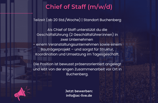 Bild mit neuem Logo AC Live by Allgäu Concerts GmbH auf dunklem Hintergrund